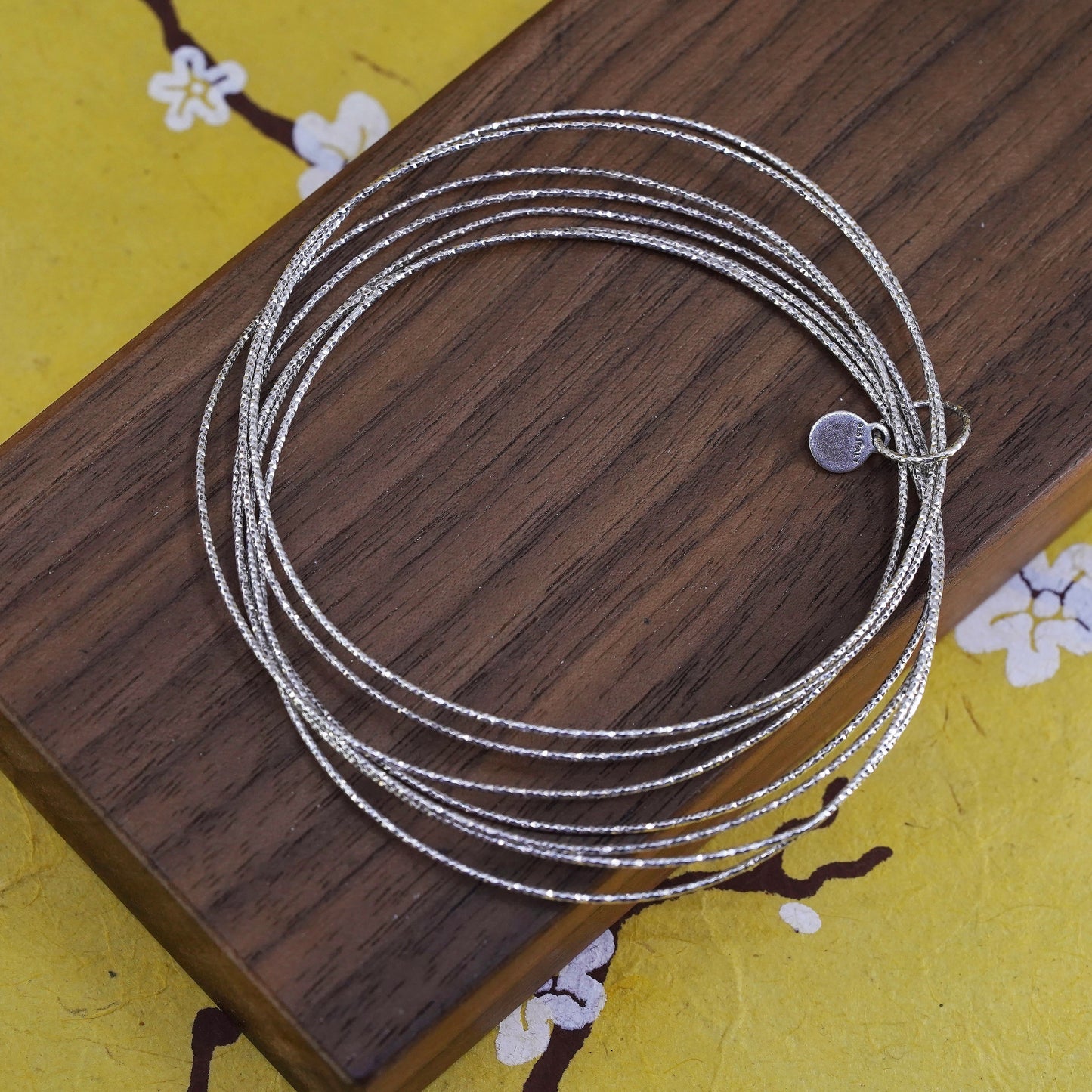 7.75", SILPADA Sterling Silver lasting impressions Multi BANGLE Bracelet B3008