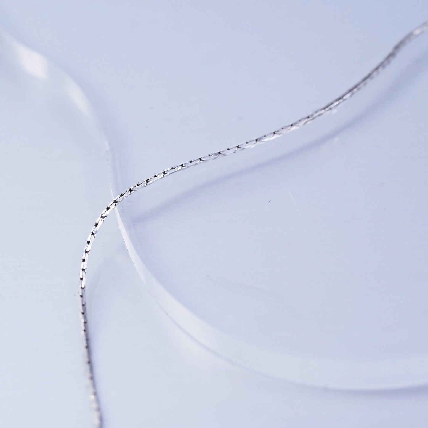 16” 1mm, vintage Sterling 925 silver square snake chain necklace