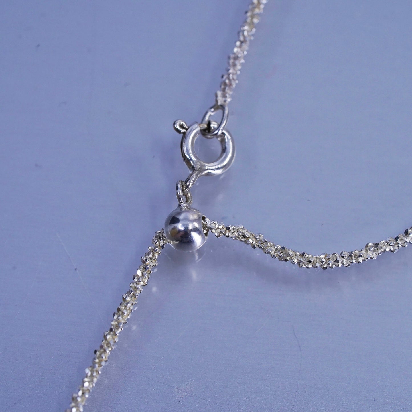 22” 1.6mm, vintage Cham Sterling 925 silver twisted chain necklace