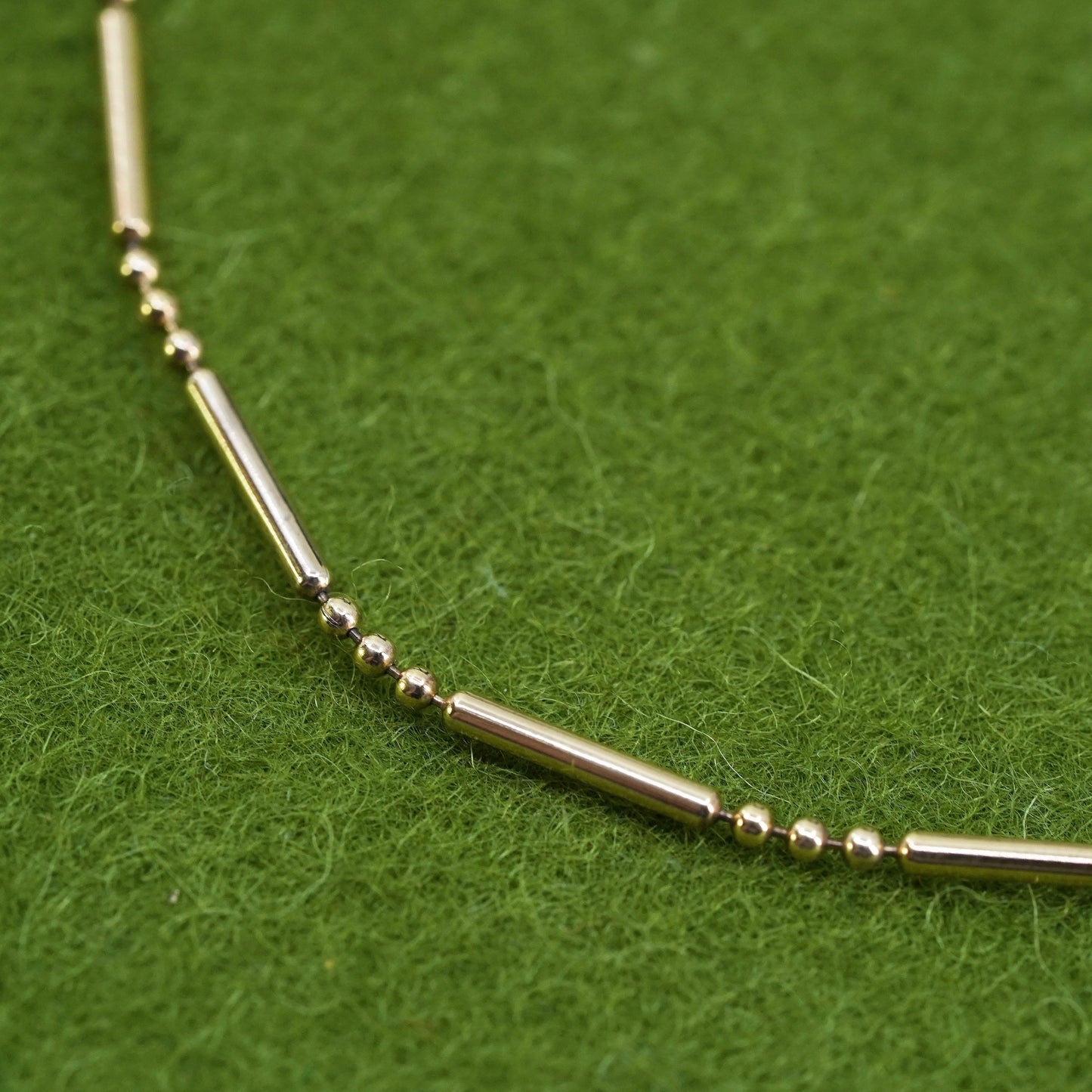 8.75”, vermeil gold over sterling silver bracelet, 925 beads with bar anklet