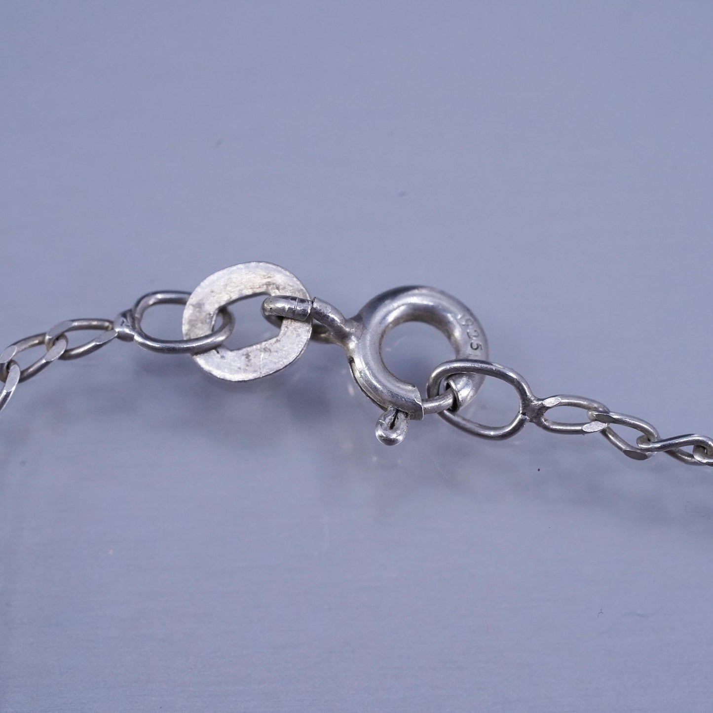 18” 1.6mm, vintage Italian Sterling 925 silver curb chain necklace