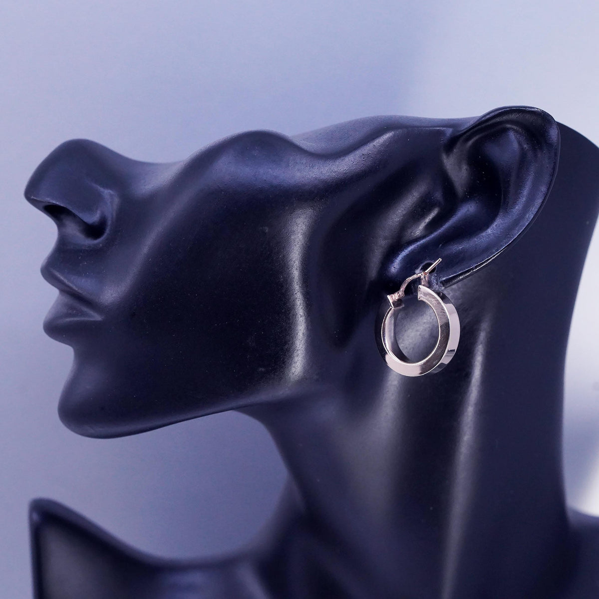 0.75", VTG Italian Dyadema vermeil gold Sterling Silver hoops. 925 Earrings