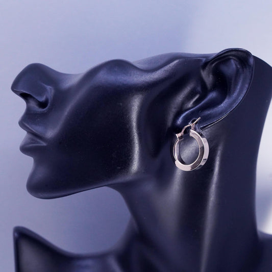0.75", VTG Italian Dyadema vermeil gold Sterling Silver hoops. 925 Earrings