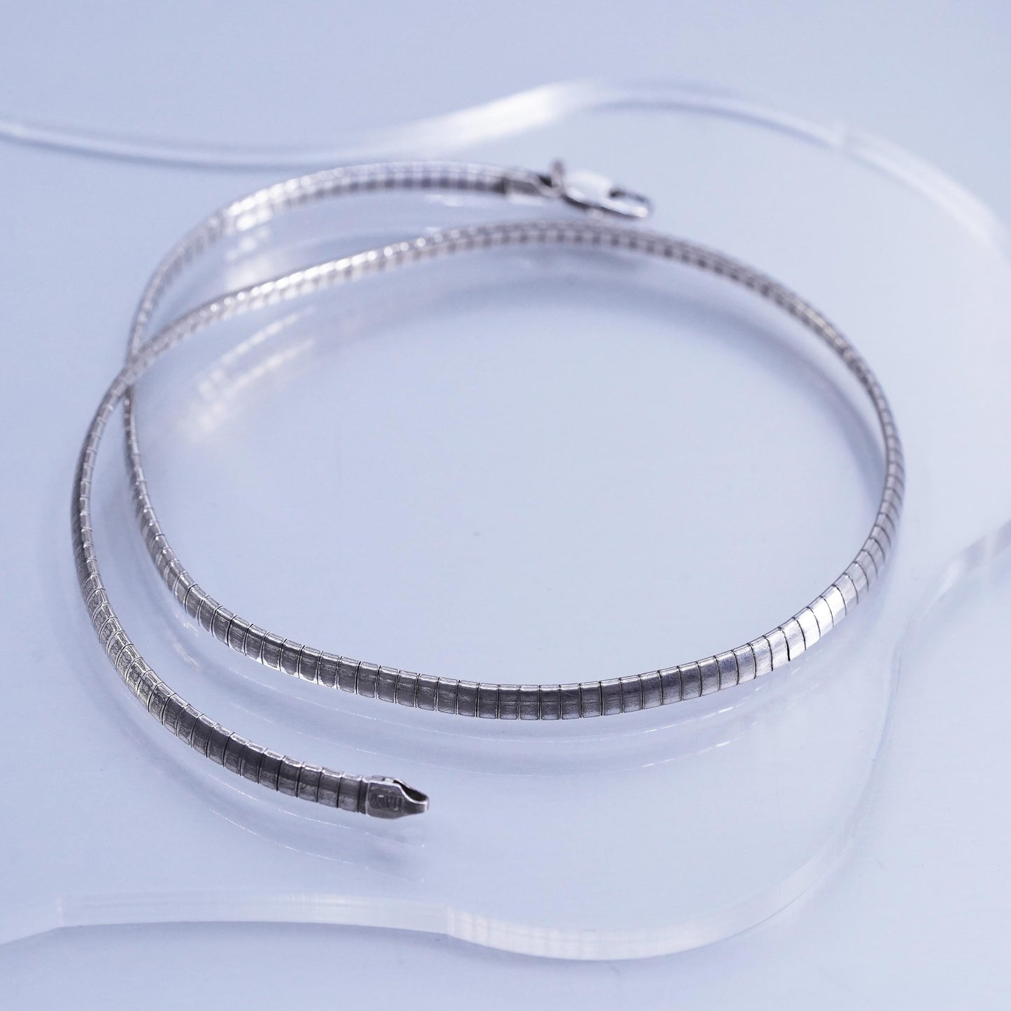 16” 4mm, vintage Italy 925 silver omega chain necklace