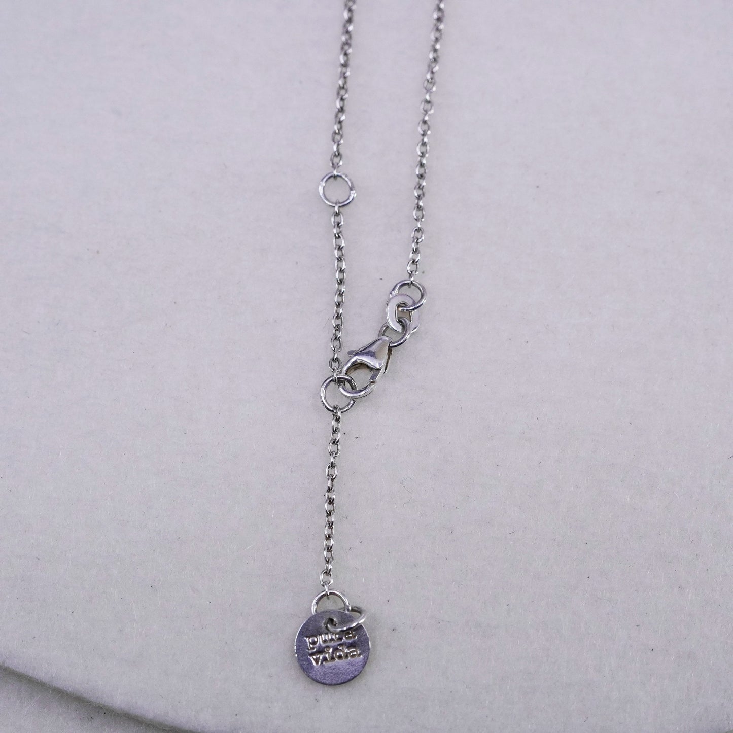 16+2”, Pura Vida Sterling 925 silver handmade necklace w/ turquoise bar pendant