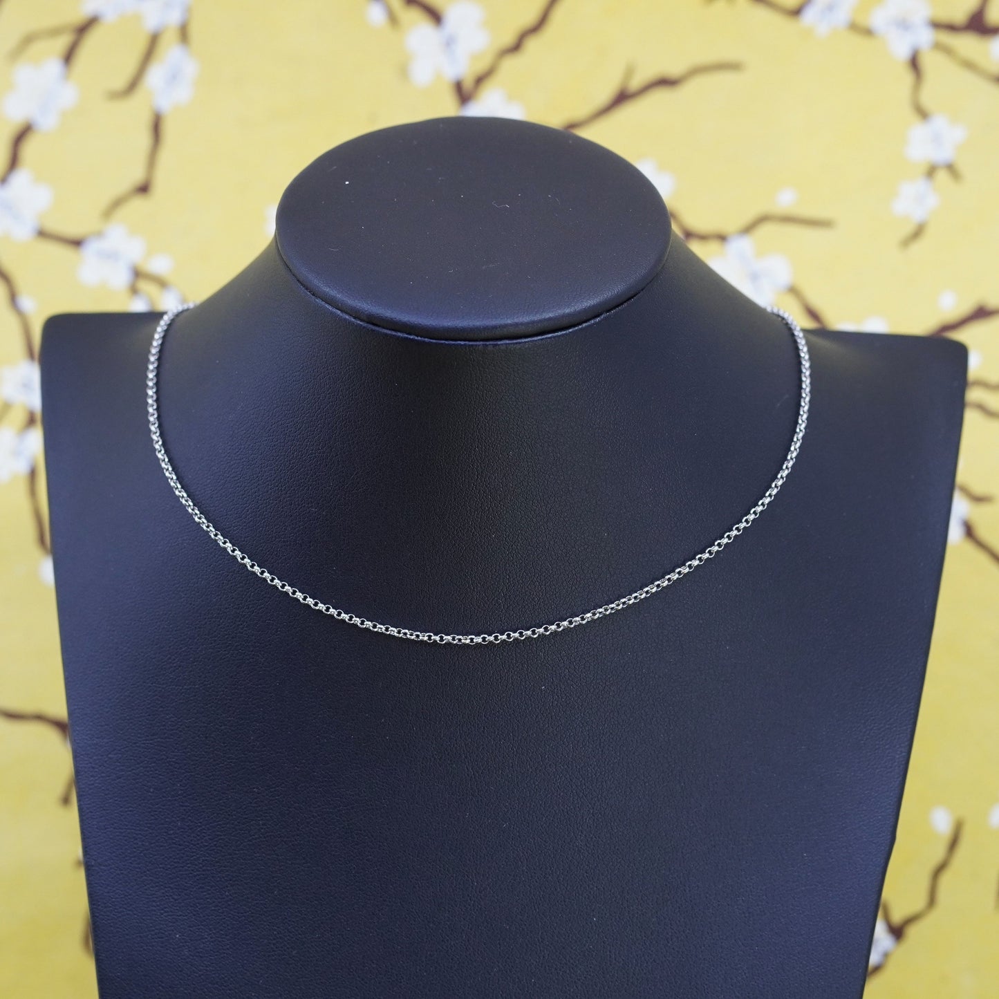 18”, 1mm, vintage Sterling silver necklace, 925 circle chain