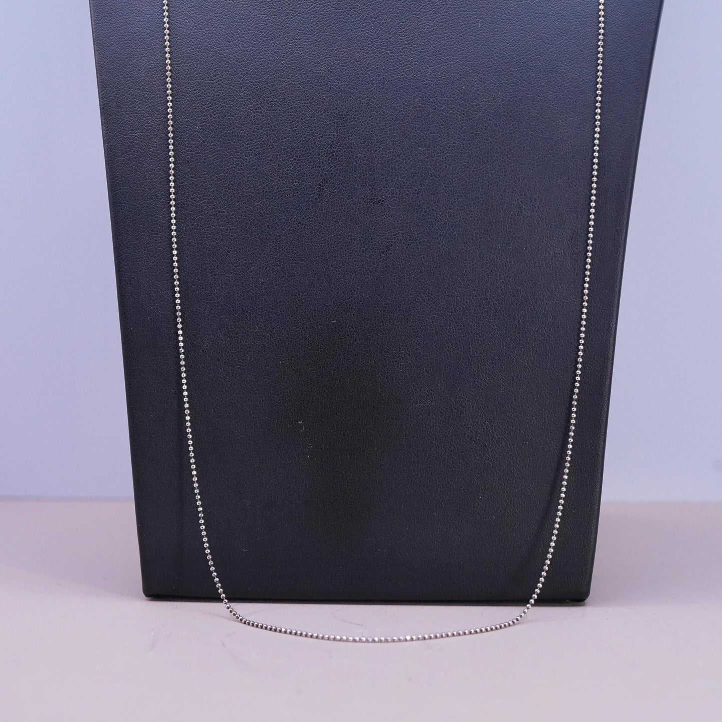 30", 1mm, vintage Italian Sterling silver handmade necklace, 925 bead chain