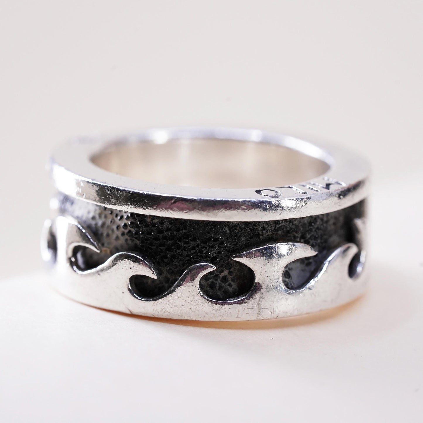 size 11, Milo Sterling Silver Wave Ring 925, Ocean Band Ring, band, Surf Wave