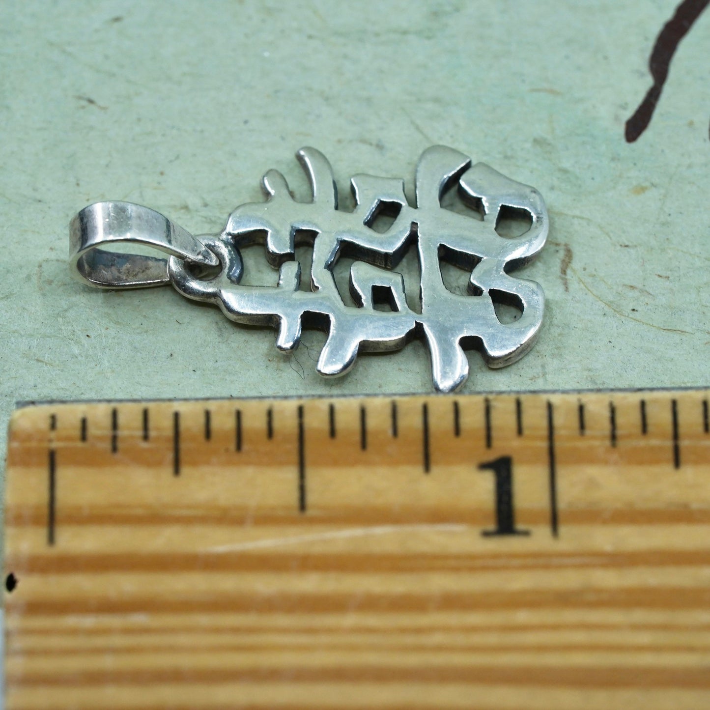 Vintage Sterling silver handmade pendant, 925 Chinese word “Double Happiness”
