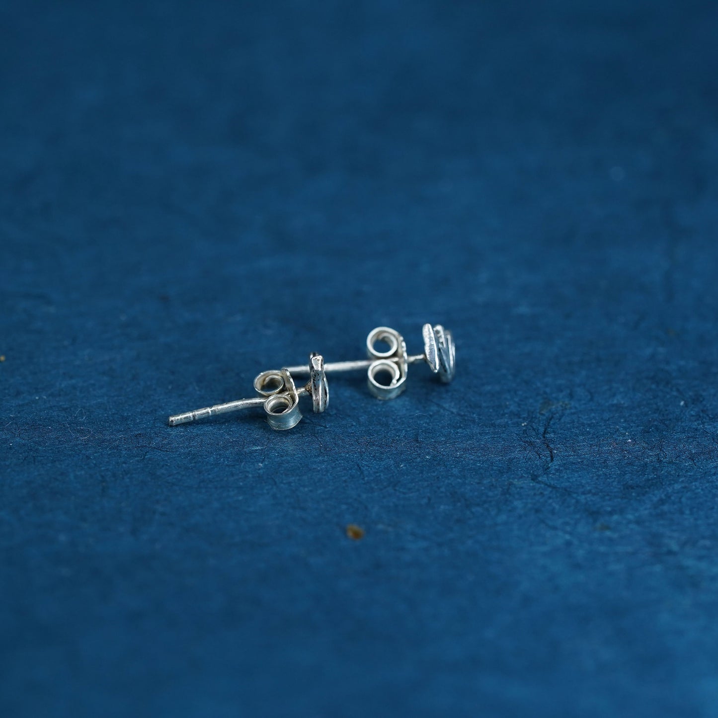 vintage sterling silver handmade earrings, 925 “yes no” studs