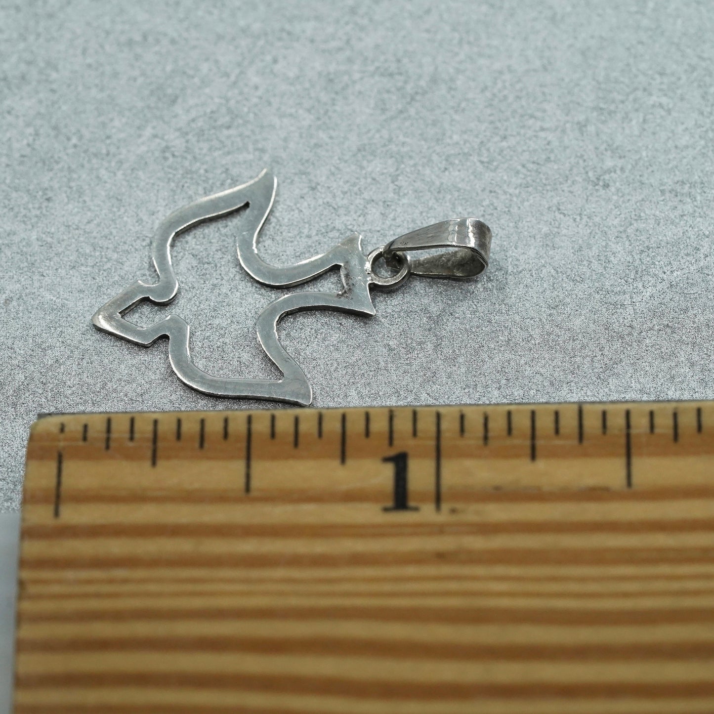 Vintage Sterling silver handmade charm, 925 dove bird pendant