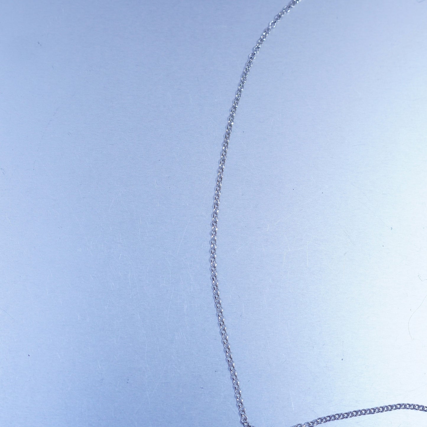 18” 1mm, vintage Italy Sterling 925 silver circle chain necklace