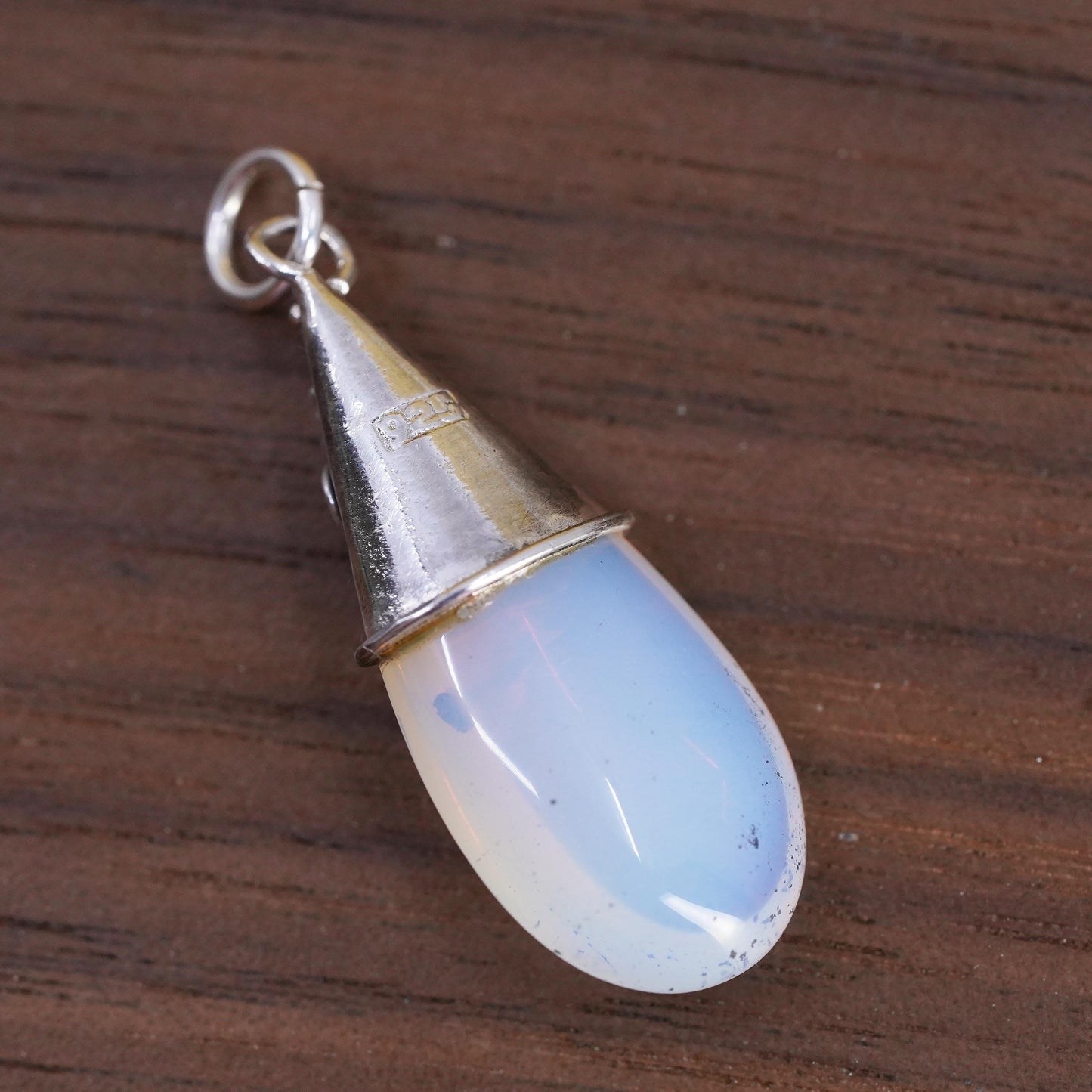 Vintage Sterling Silver Handmade Pendant, 925 silver teardrop moonstone