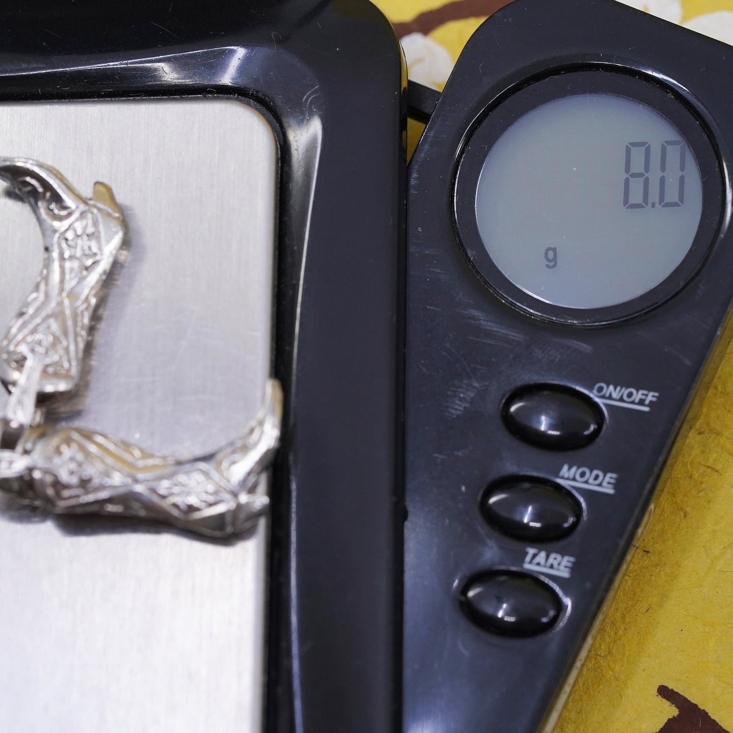 Vintage sterling silver handmade pendant, 925 silver western cowboy boots charm