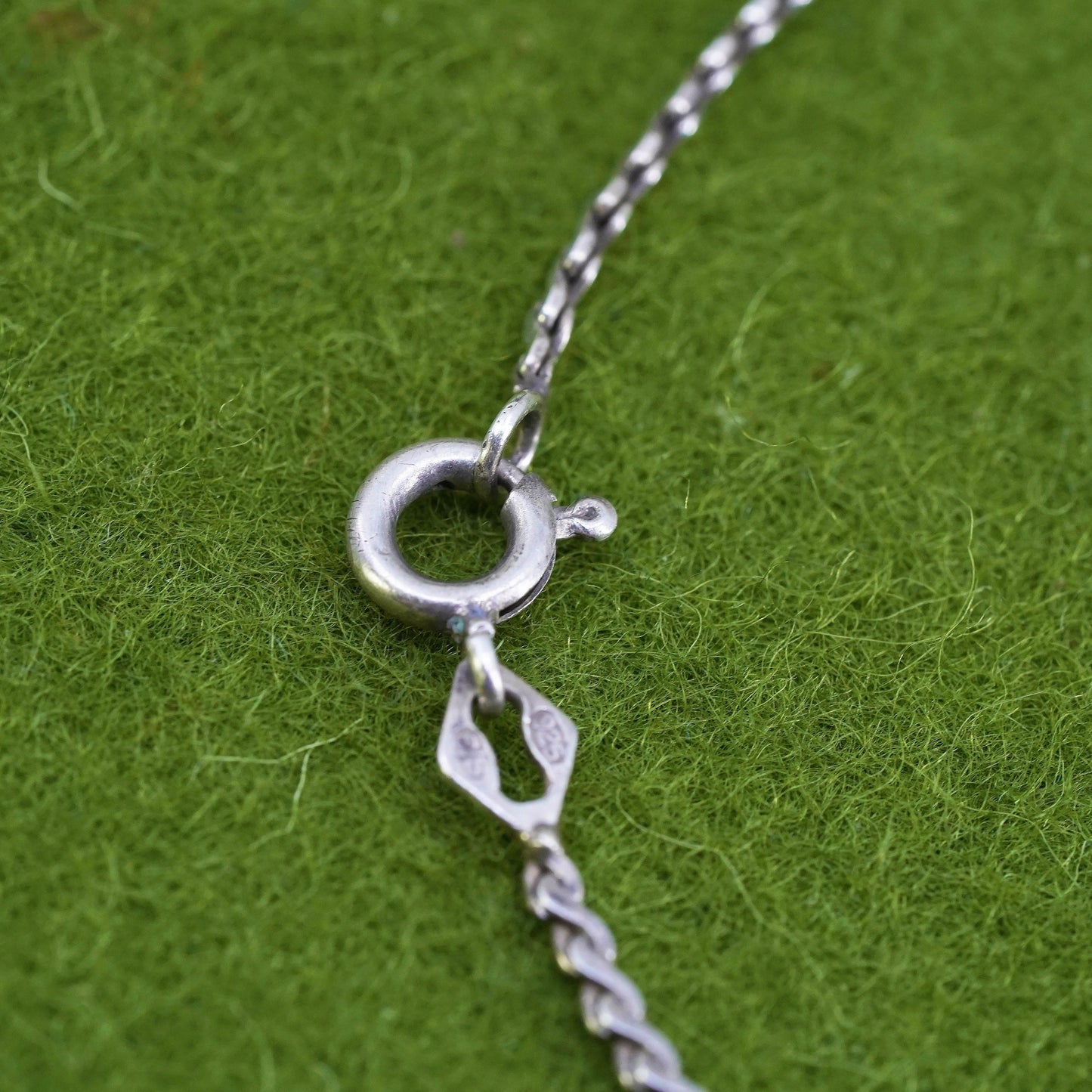 7.25", 2mm, Vintage sterling silver bracelet, italy 925 s link chain