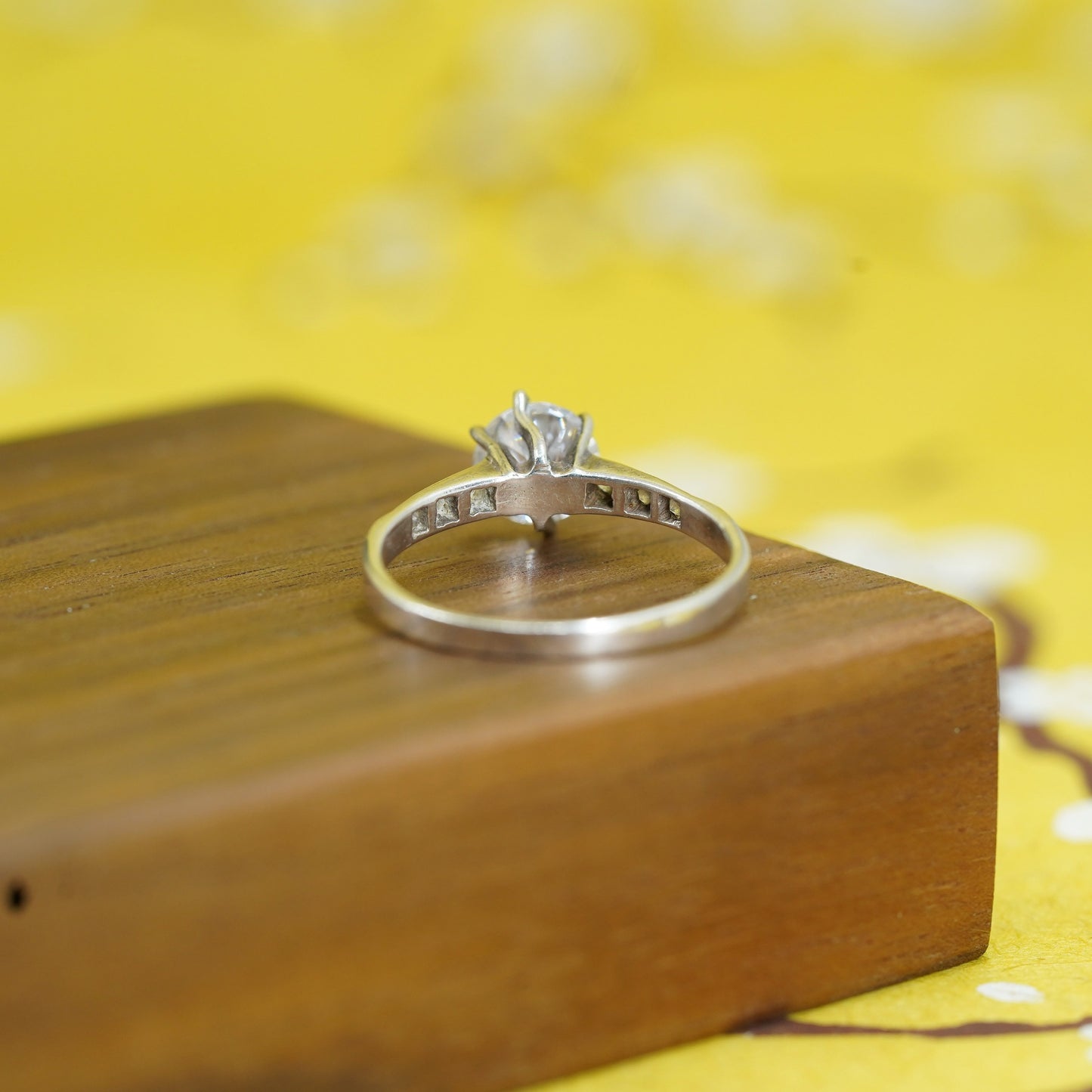 Size 10.5, vintage Sterling silver 925 engagement ring with cz