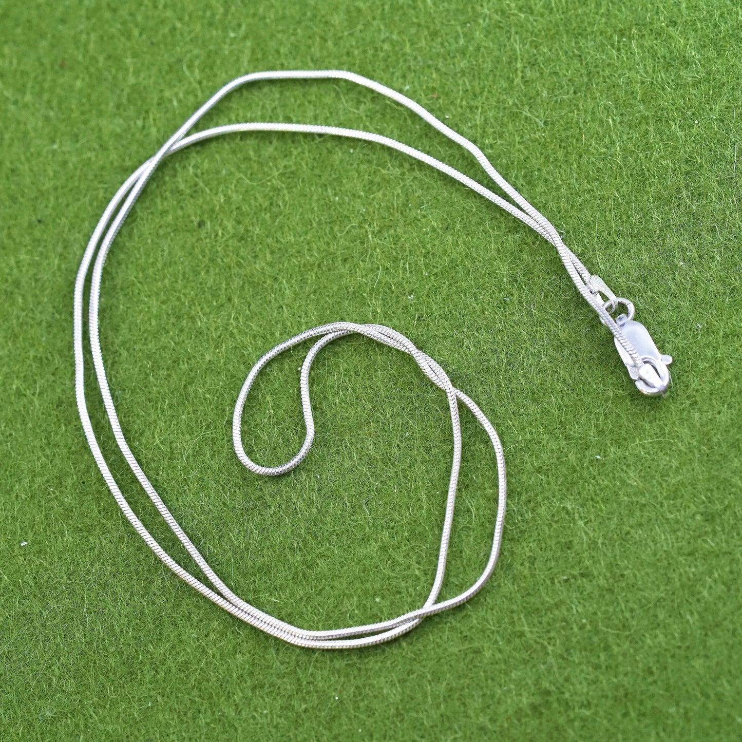 18”, 1mm, Vintage sterling silver snake chain, Italy 925 necklace