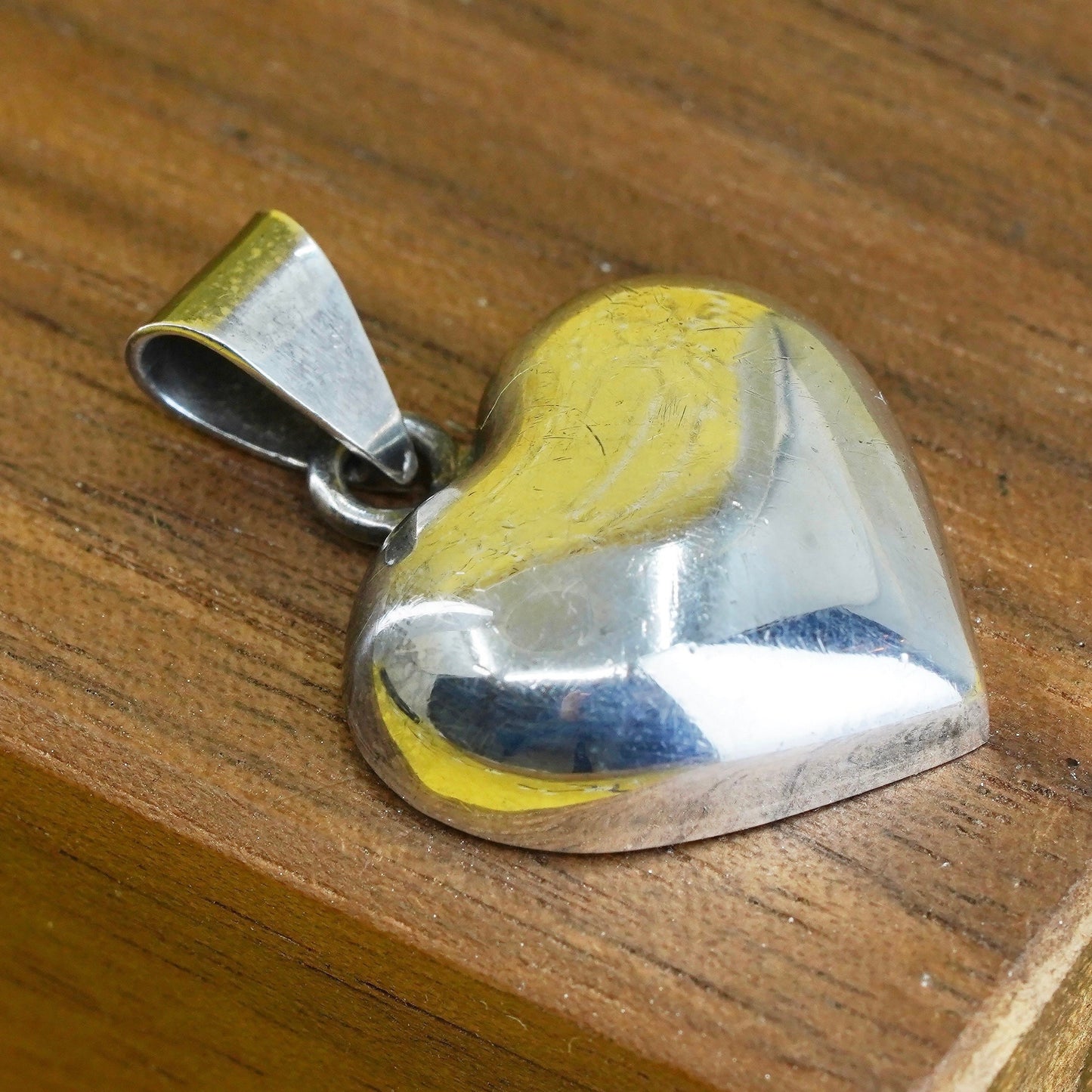 Vintage Mexican Sterling silver handmade charm, 925 heart pendant
