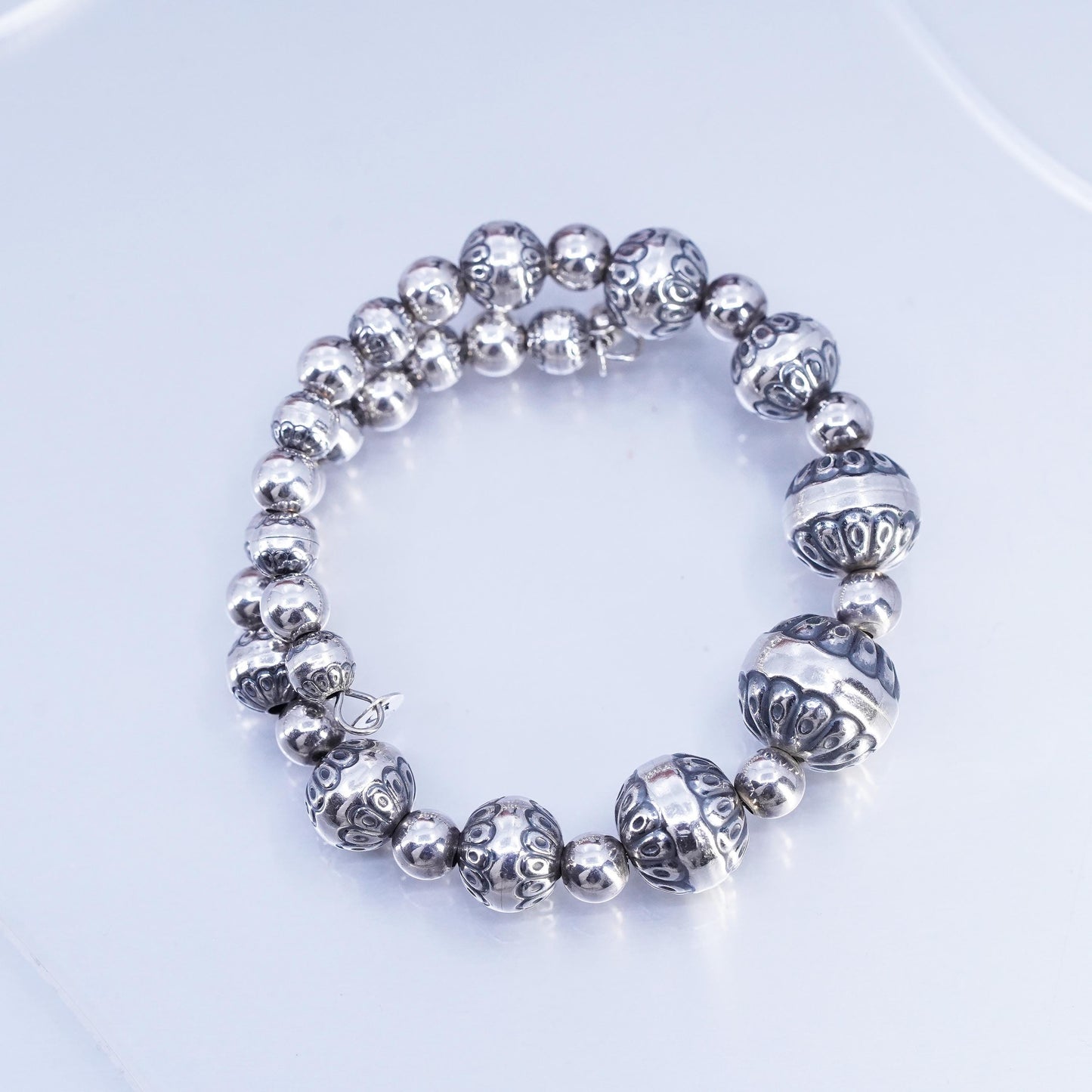 5.5”, Carolyn Pollack Relios Sterling Silver 925 Desert Pearl bead Bracelet