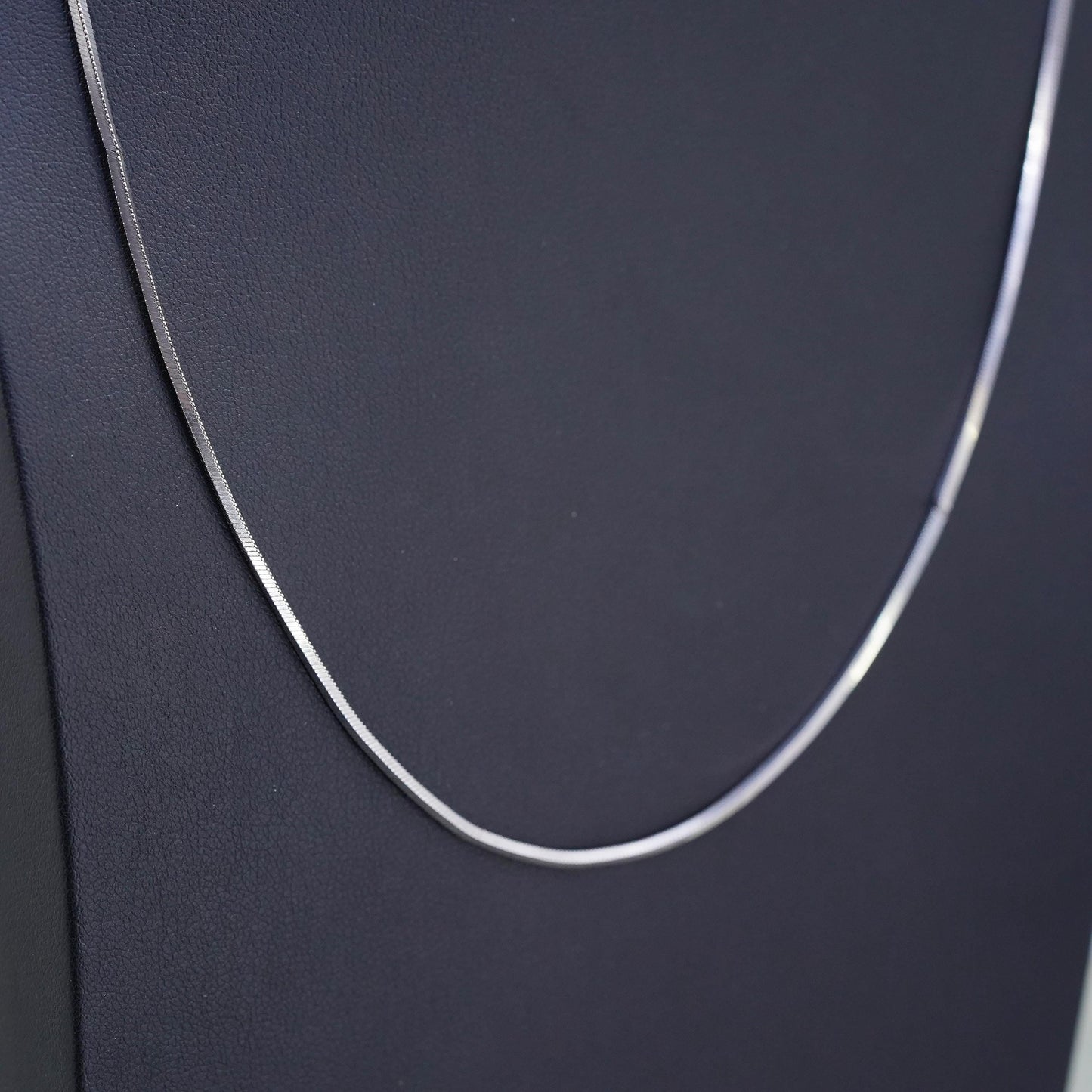 20”, 1.6mm, Vintage sterling silver square snake chain, Italy 925 necklace