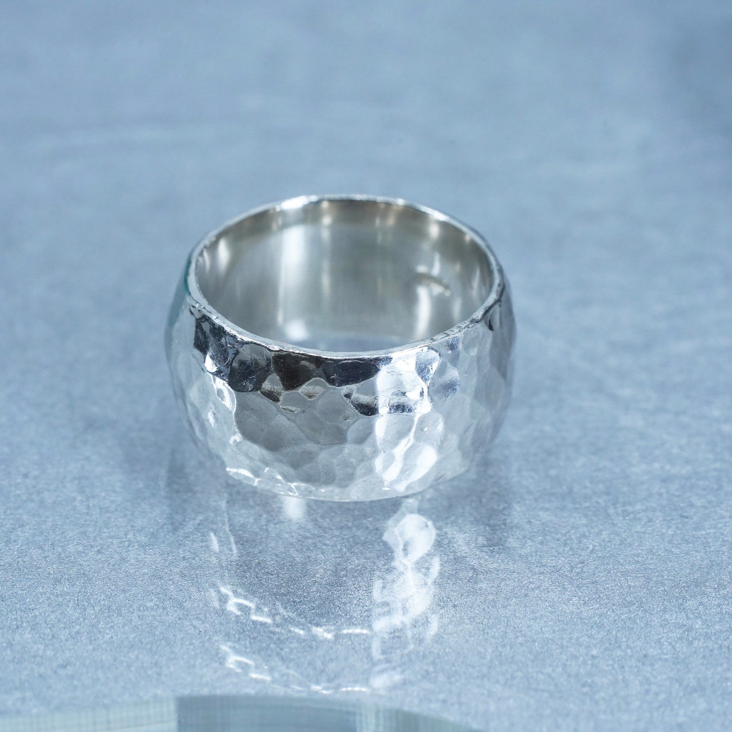 Size 7.75, Silpada 925 Sterling Silver Band Cuff Ring Hard Find R0723 Classic
