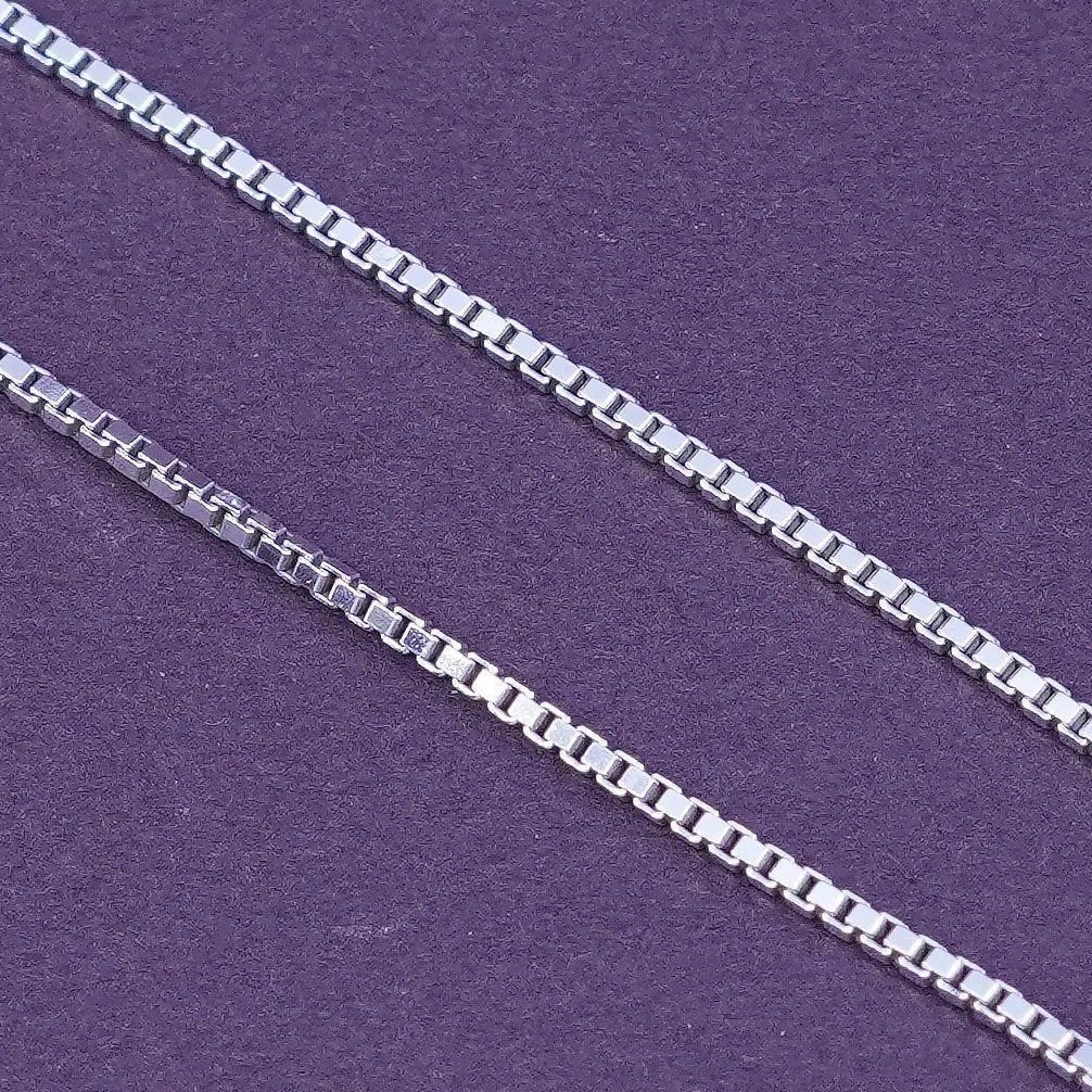 18”, 1.6mm, vintage Sterling silver box chain, Italy 925 necklace, stamped 925