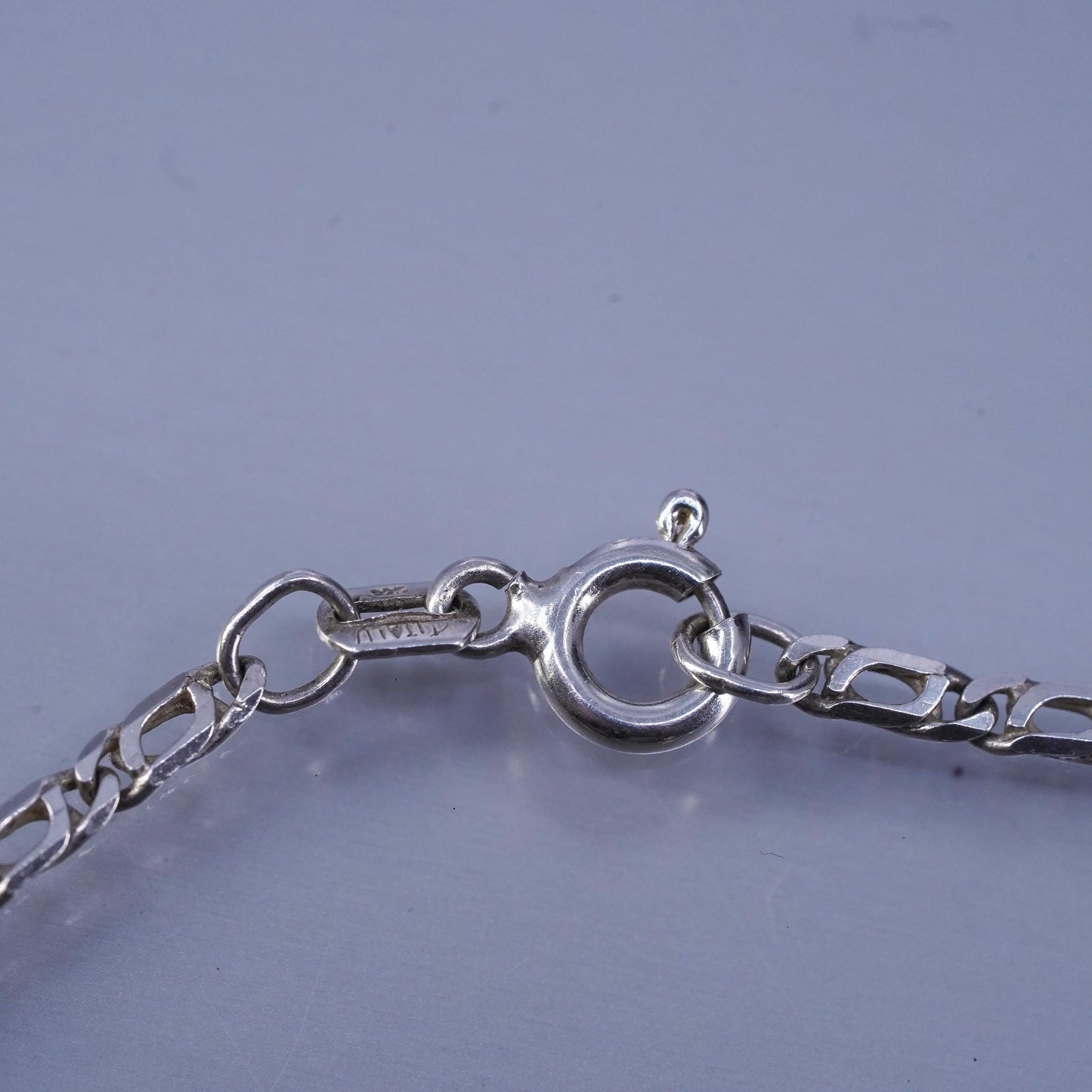 18” 3mm, vintage Italian Sterling 925 silver twisted curb chain necklace