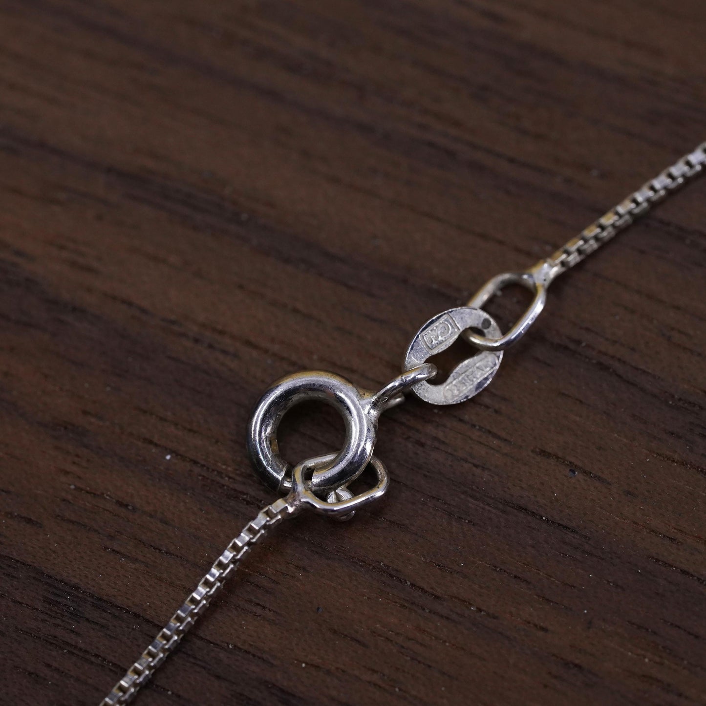 18", 1mm, Vintage Sterling silver box chain, Italy 925 necklace