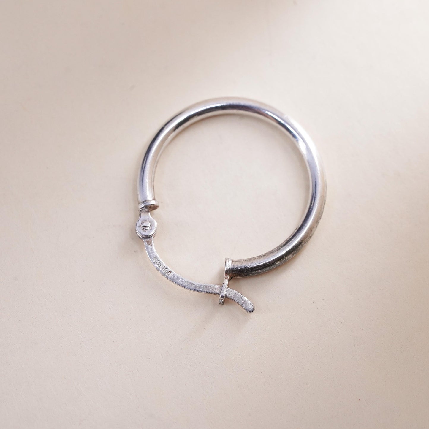 0.75”, Vintage sterling silver loop single earring, fashion primitive hoop