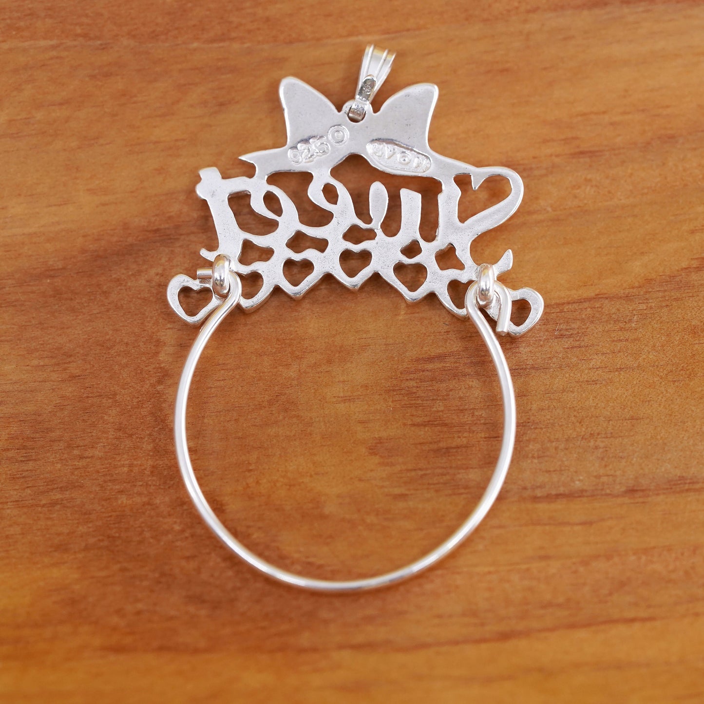 Vintage Sterling silver "sweet" pendant, 925 circle for charms