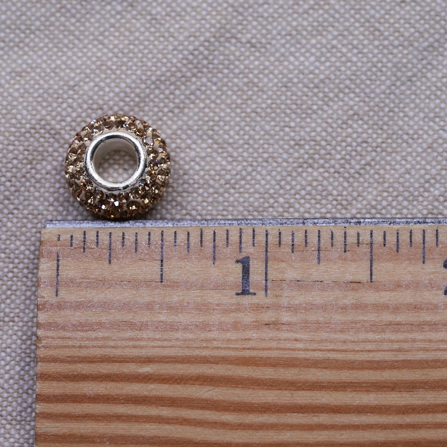 Vintage Sterling 925 silver handmade pendant bead charm with cluster cz