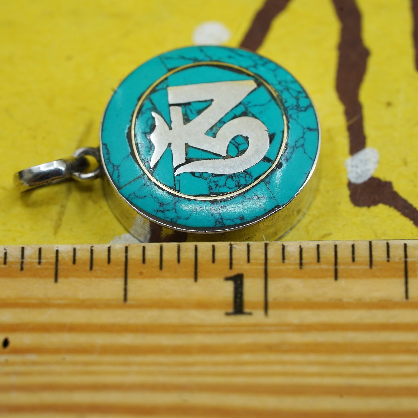Native American Sterling silver 925 handmade pendant, Navajo jewelry turquoise