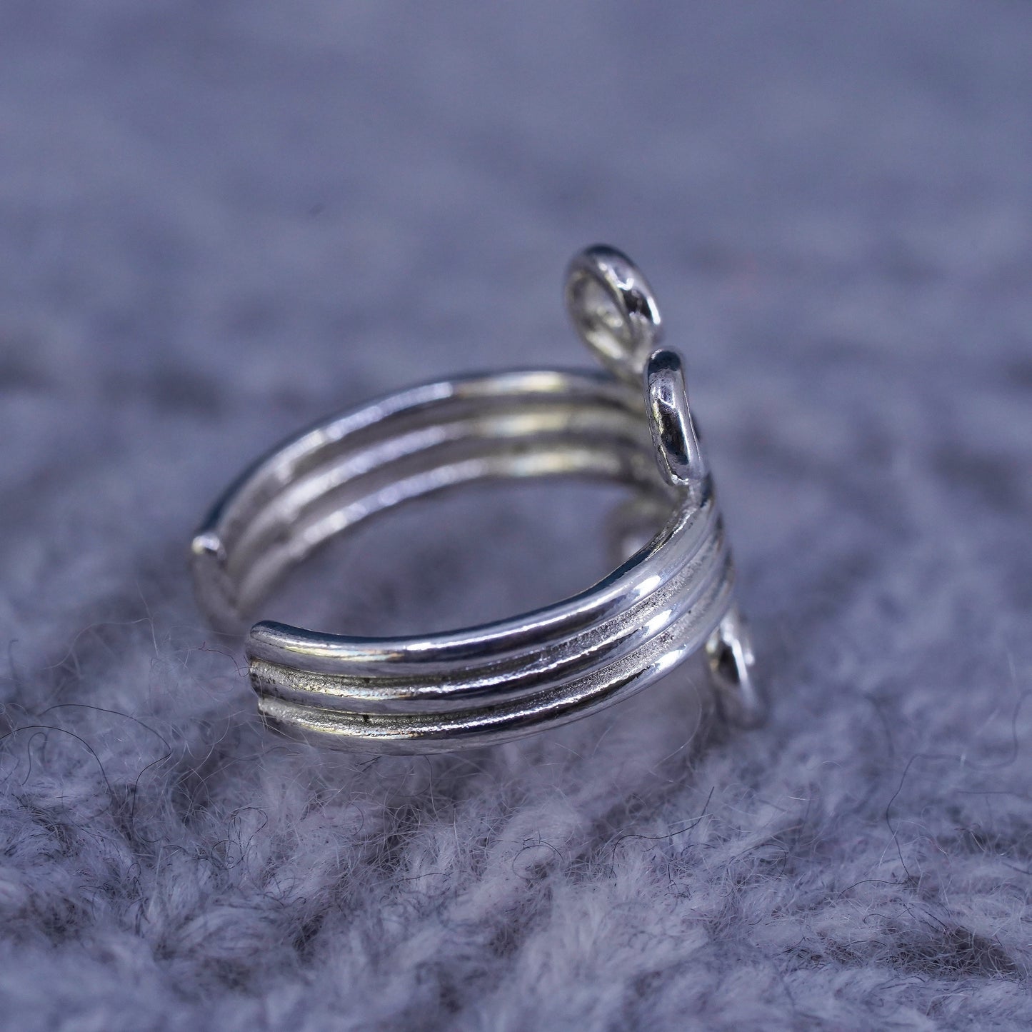 Size 1.5, vintage Sterling silver handmade ring, 925 wired band