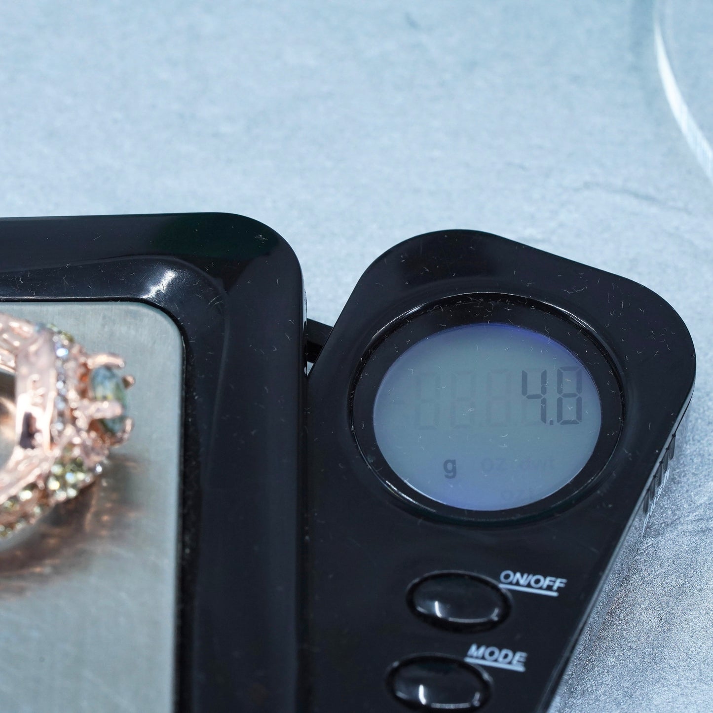 Size 5.25, vermeil rose gold over Sterling 925 silver band ring with cluster Cz