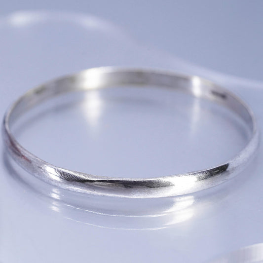 8.25”, Vintage Mexican silver tone stackable bangle bracelet