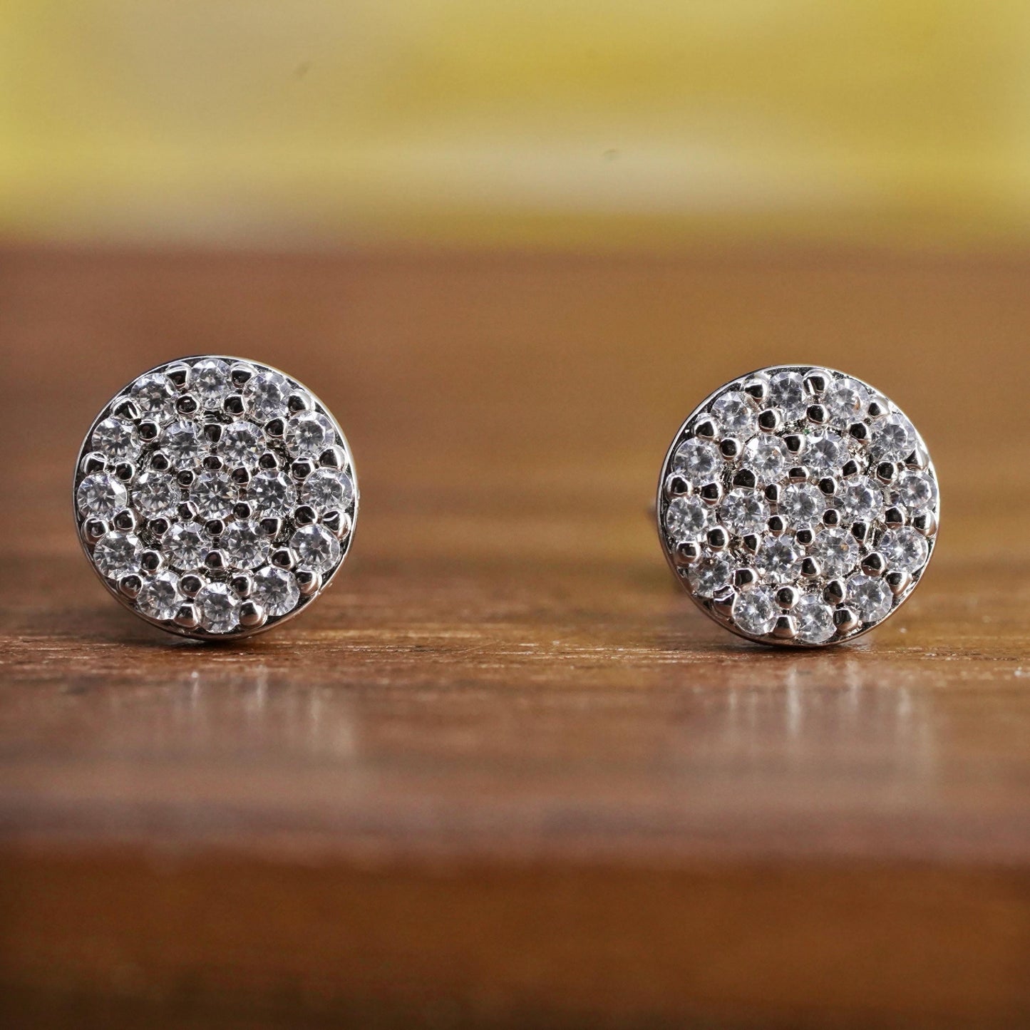 Vintage Sterling 925 silver cluster Cz studs, Swarovski earrings