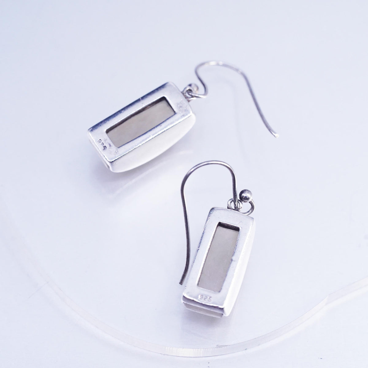 Vintage Modern Golden Rutilated Quartz Earrings, Sterling Silver 925 Dangles