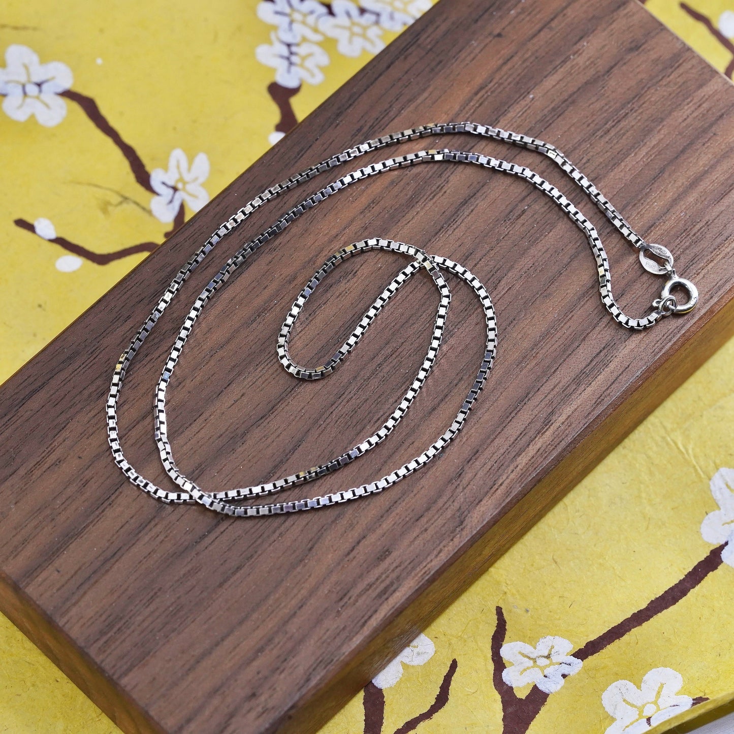 20", 2mm, vintage Sterling silver box chain, Italy 925 necklace