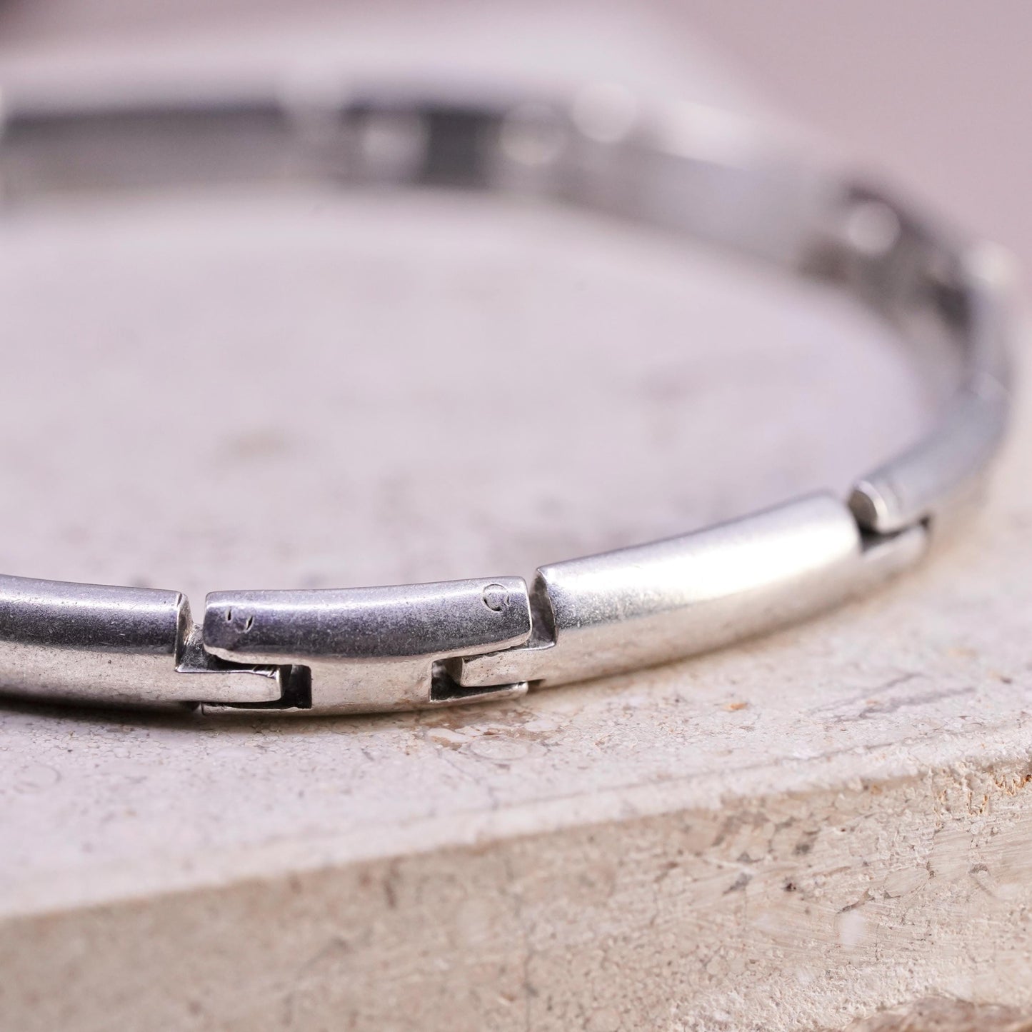 8" 5mm, vintage Sterling silver handmade tennis bracelet, 925 silver long links