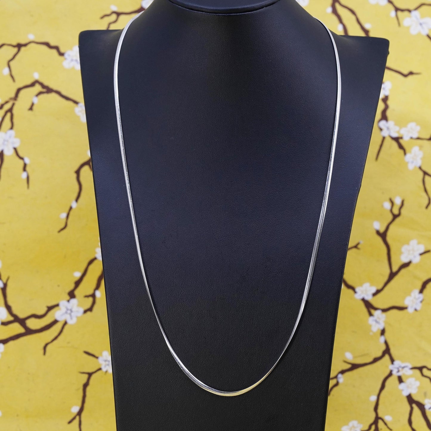 24", Italian Sterling silver necklace, 925 flatten snake chain toggle closure