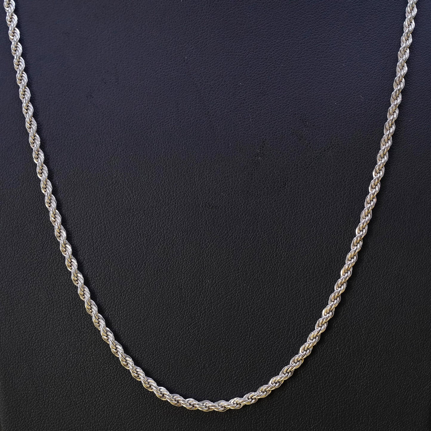 24", 3mm, vintage ARMBRUST Sterling silver necklace, Italy 925 rope chain