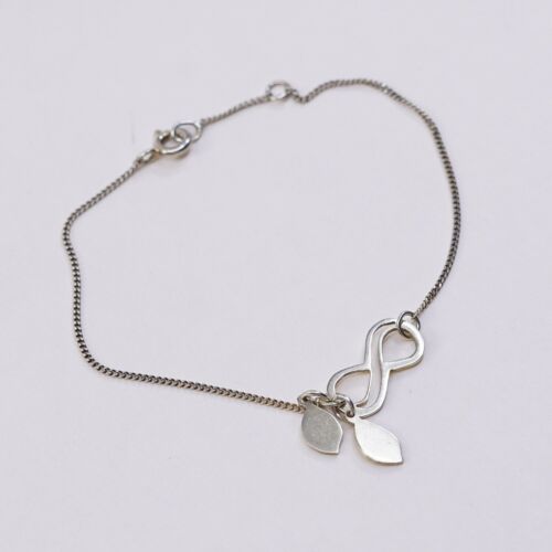 6.5”, Vermeil Gold Over Sterling 925 Silver Curb Bracelet W/ Infinity Charm