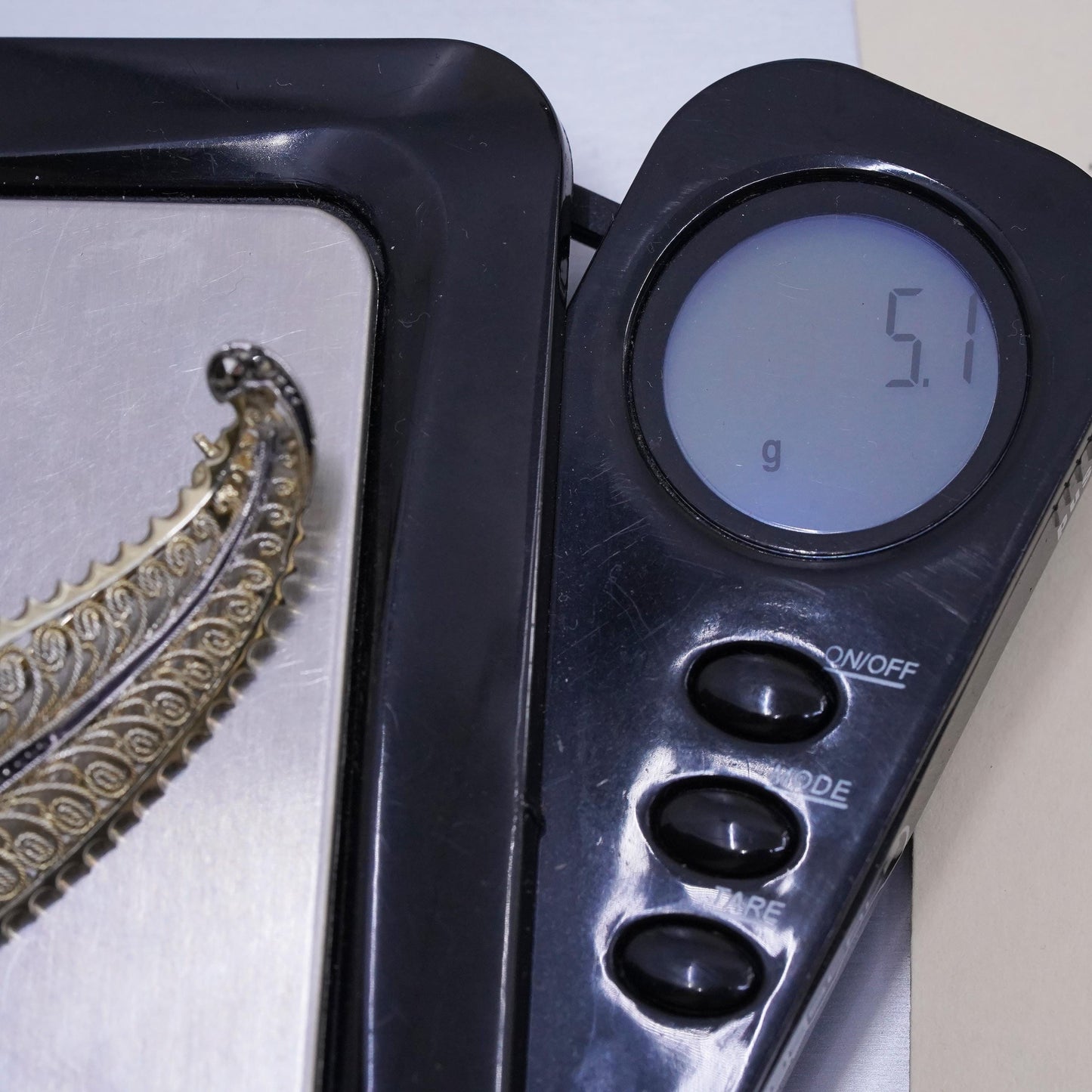 Germany vermeil gold Sterling silver brooch, 925 filigree leaf pin marcasite