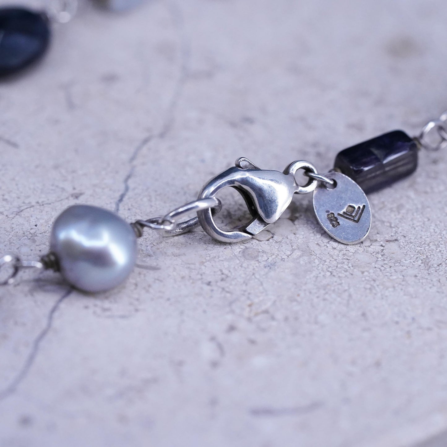 16”, Silpada Sterling Silver pearl agate beads Necklace N1800