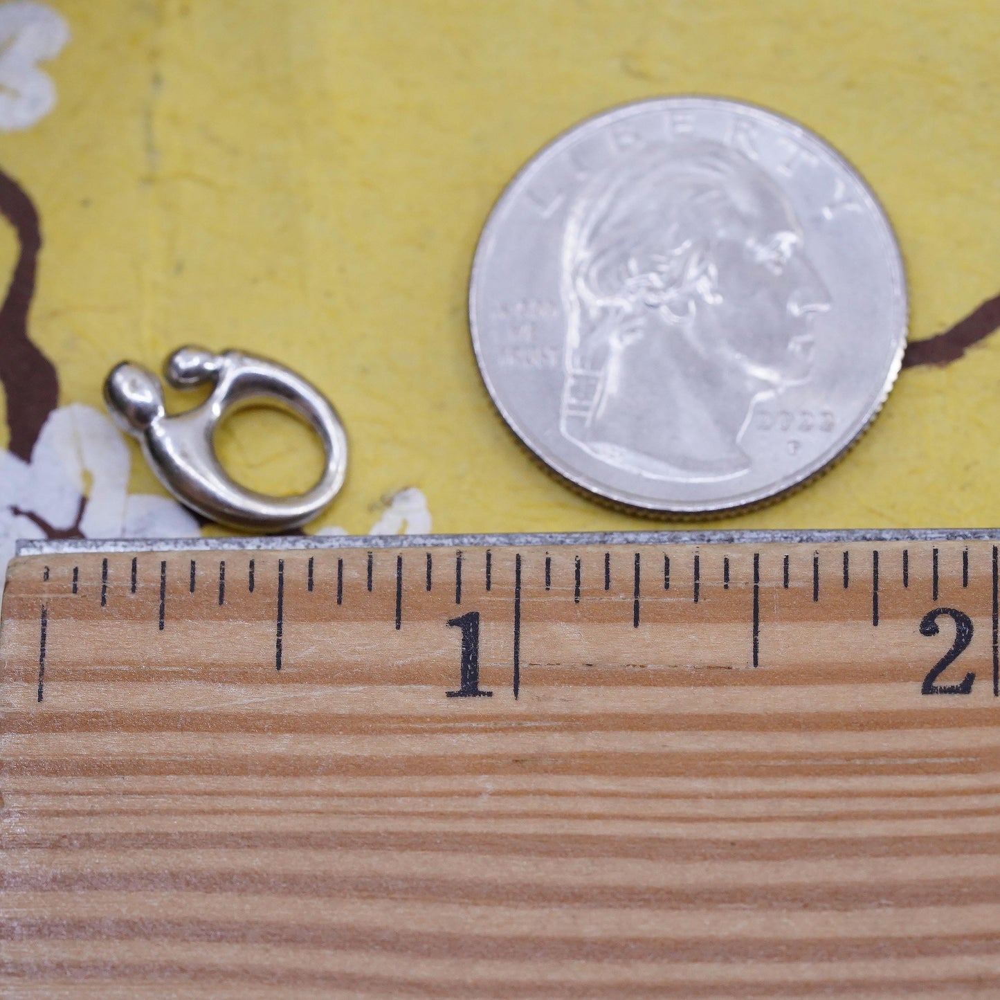 Vintage Sterling silver handmade prayer pendant, Simple 925 mother and baby