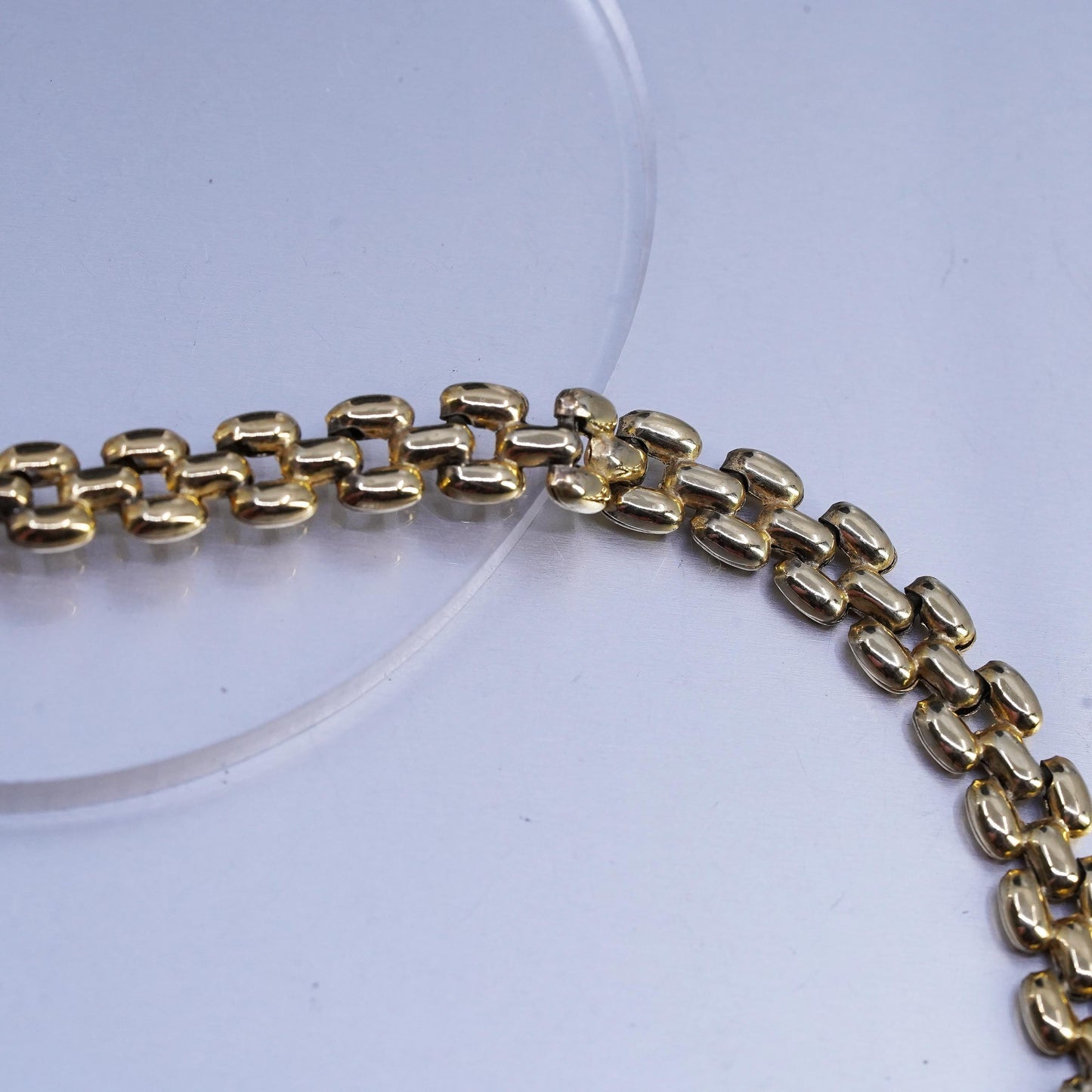17", Milor Italy vermeil gold plated Sterling 925 silver puffy anchor necklace