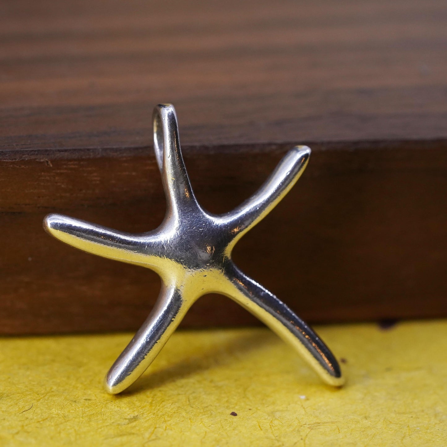 Vintage sterling silver handmade pendant, 925 star, starfish, unique