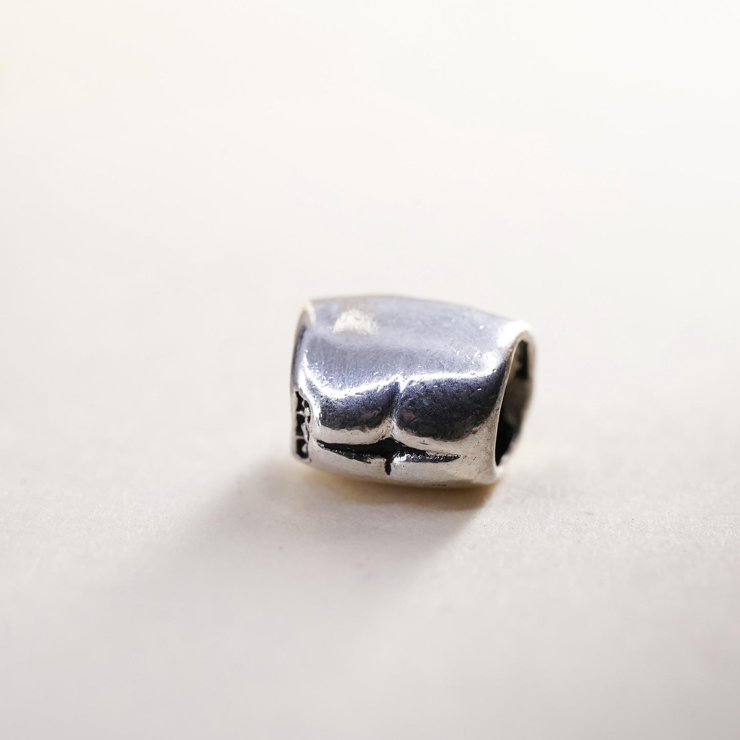 Vintage sterling silver Apple charm, 925 bead pendant