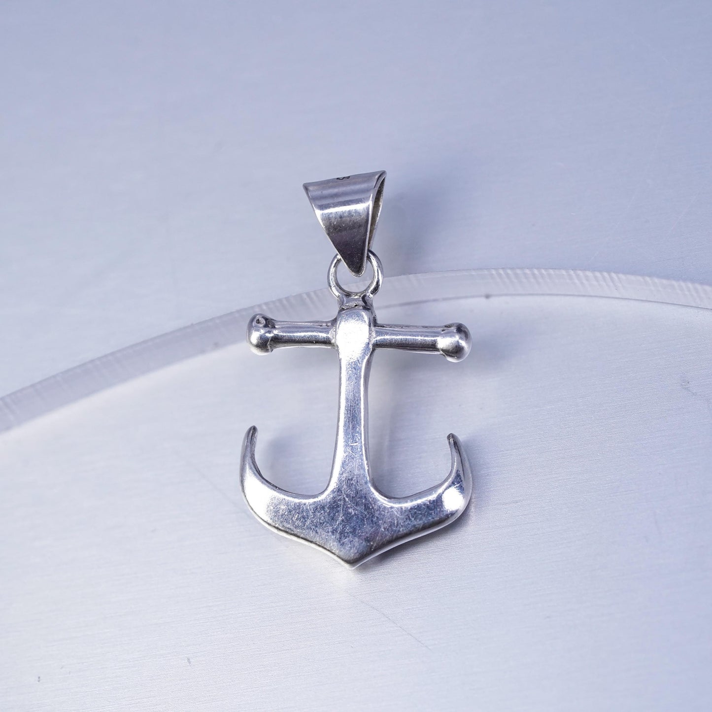 Vintage Italian Sterling 925 silver anchor pendant, stamped 925