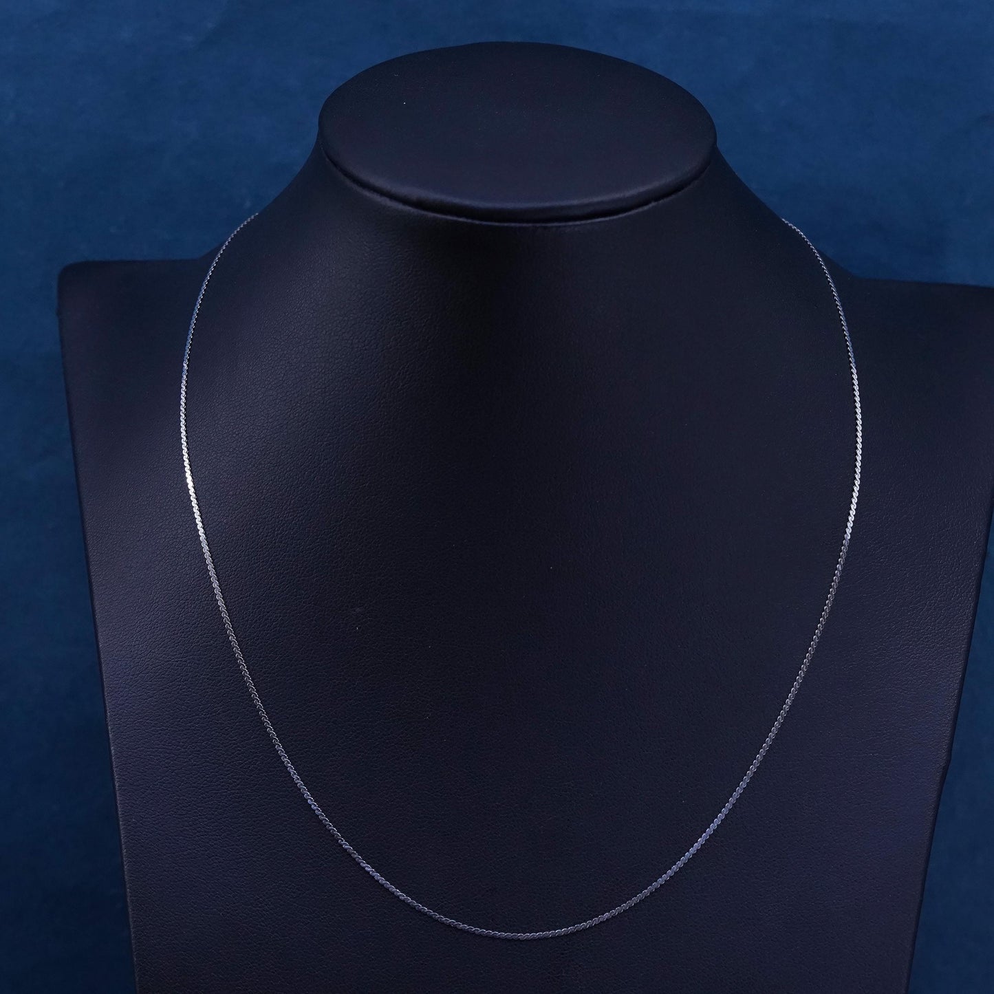 18”, 1mm, vintage Sterling silver handmade necklace, 925 s link chain